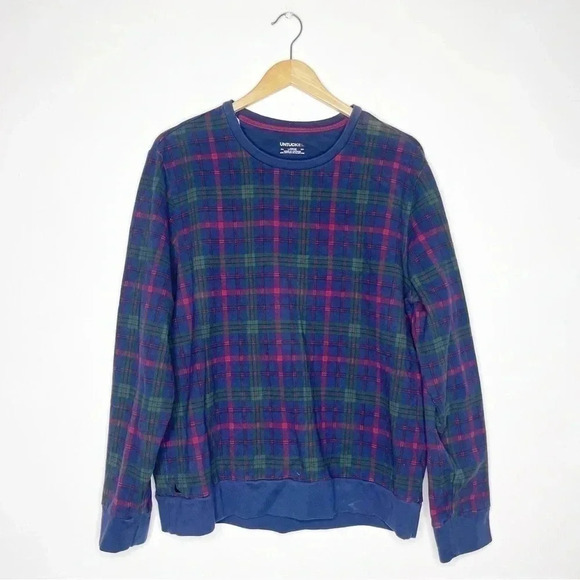 Untuckit Plaid Crewneck Pullover Sweatshirt Size Large - Picture 1 of 7